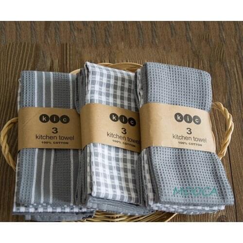 Kitchen napkin high quality Grey kitchen towel cotton scouring pad 60x45cm 9pcs
