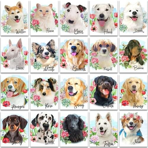 Diamond Painting Cat embroidery mosaic Cross stitch Animal Bulldog Teddy Dog Puppy Cute Schnauzer Husky Samoyed Bull Terrier art