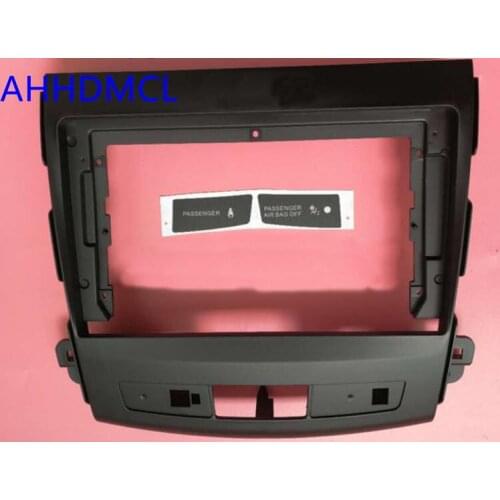 Car Fascias Navigation Fascia Dash Frame Kit For 9" Universal Android Multimedia Player For Mitsubishi Outlander 2007 2008 ~2013