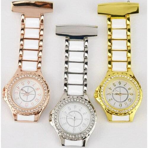 Fashion Top Popular Rhinestone Waterproof Pocket-watch Round Dial Arabic Num ber Analog Quartz reloj mujer relogio feminino New