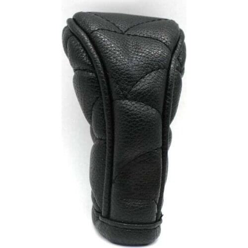 Gear Shift Knob Case Car Gear Shift Knob Cover Black Protective Comfortable 7 Shape Anti-Slip Zipper Closure