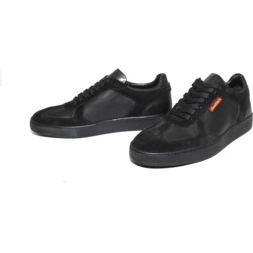 Handmade Full Black Leather/Suede Sneakers, Fashionable Casual Sport Shoes, New Season Collection Spring 2021