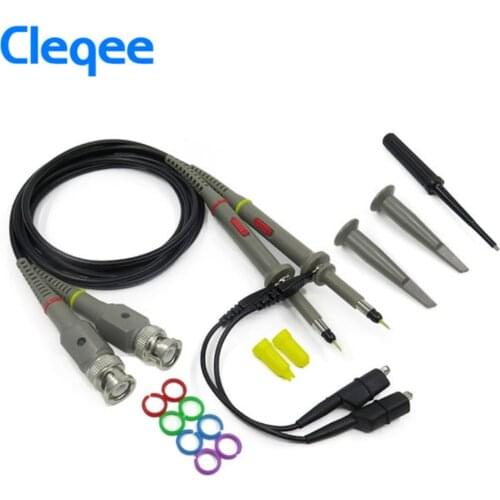Cleqee 2PCS P6060 Oscilloscope Probe 60MHz Clips For Tektronix oscilloscope HP X1/X10 DC-60MHz