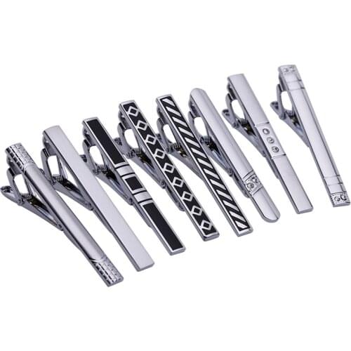 8pcs Mix Color Mens Classic Necktie Tie Clips Bar Set for Regular Ties 2.3 Inch-LDJ00383