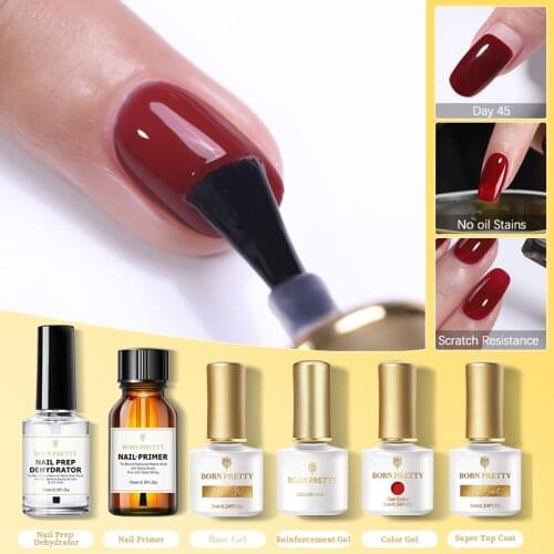 BORN PRETTY 1 Bottle Foundation Base Coat Super Top Coat Long Lasting Nail Art Gel Lak Varnish No Wipe Top Coat Soak Off UV Gel