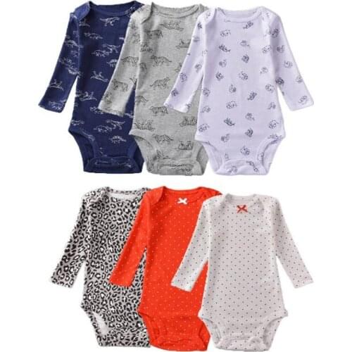 3pcs sets Baby Girls Bodysuits, Newborn underwear baby Leopard clothes Long Sleeves Cotton clothing baby boys fashion Jumpsuits