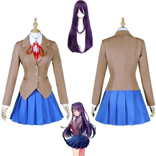 Doki Doki Literature Club Monika Cosplay Sayori Yuri Natsuki Cosplay Costume School Uniform Girl Women Costume Game