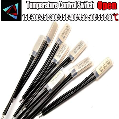 KSD9700 250V 5A 15~60 Degree Bimetal Disc Temperature Switch Normally Open Ceramic Thermal Protector