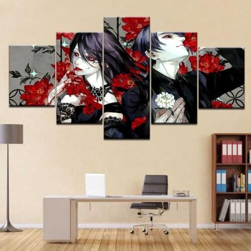 Modular Painting 5 Panel Horror Anime Wall Art Canvas Painting Home Decor Wall Pictures For Living Room Print Posters Framework