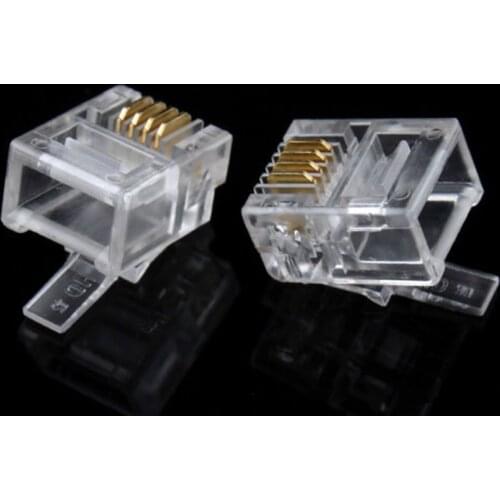 50/100pcs Durable 4 Pin RJ11 RJ-11 6P4C Modular Plug Telephone Phone Connector Hot New High-quality dropshipping