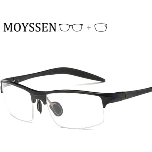 Men Outdoor Riding Cycling Driving Photochromic Grey Eyeglasses Man Aluminium Magnesium Half Frame Can Put Myopia Prescription