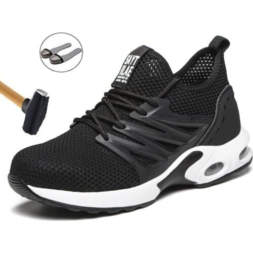 Male Work Safety Boots Women Steel Toe Cap Work Shoes Anti-puncture Work Boots Breathable Mens Boots Safety Sneakers