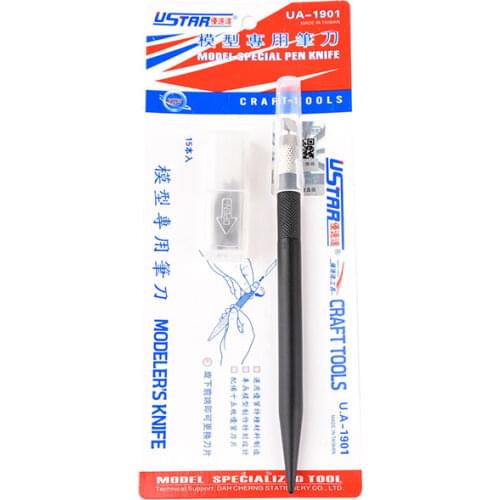 U-Star UA-1901 16 in 1 Pen Knife Kit,High Quality Hobby Knife (45 degree) with 15 Blades