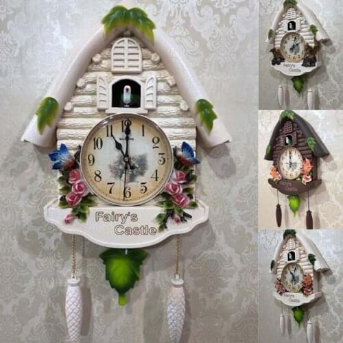 Alarm Clock Cuckoo Bird Wall Clock Guess Women Watch Mechanism Brief Children Home Decoration Quartz Relogio Parede Gift 5ZB054