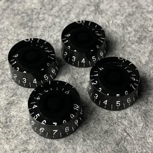 NEW 4pcs Guitar Knobs Speed Control Knobs Black with White Numbers For LP Style Electric Guitar