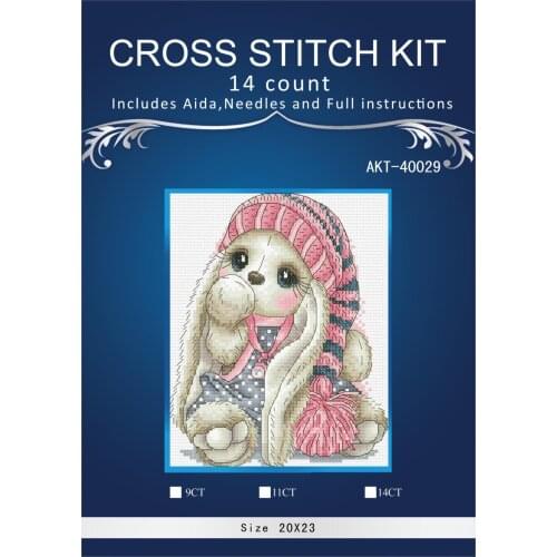 Oneroom Needlework,DIY Cross Stitch,Sets For Embroidery kits,14CT&16CT,A rabbit with a wool hat