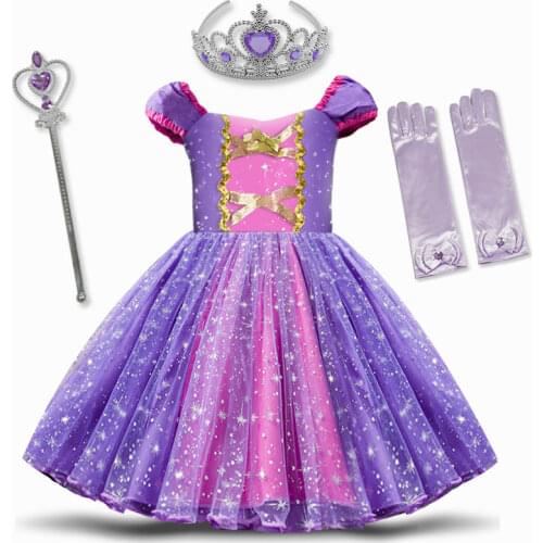 Princess Dress Cosplay Princess Costume for Baby Girl Toddler White Girls Clothes 12M Birthday Party Dress