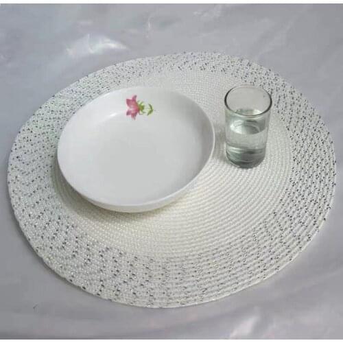 Package:Set of 4.PP Placemats Waterproof Dining Table Mats Non-Slip Tableware Bowl Pads Drink Cup Coasters Kitchen Party