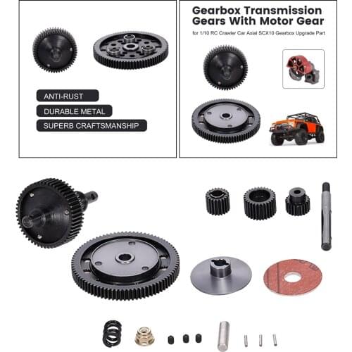 Steel Transmission Gears Replacement Suitable for Axial SCX10 1:10 Scale RC Cars