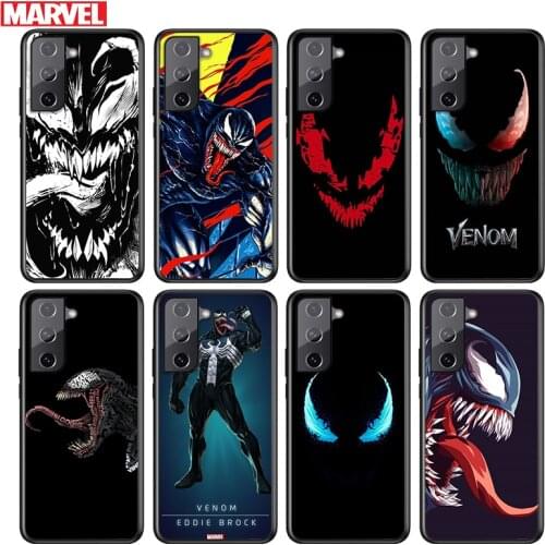 Marvel Venom Dark Hero For Samsung Galaxy S21 S20 FE S10e S10 S9 S8 S7 S6 Ultra Plus Lite 5G Edge Black Soft Phone Case