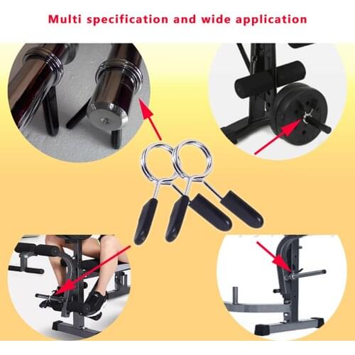 Barbell Bar Buckle with Plastic Handle Spring Steel Fixing Weight Fitness Equipment Accessories