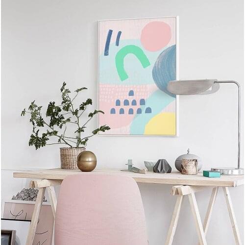 Nordic Abstract Polygonal pattern Canvas Painting Prints Posters Natural warm color Pictures for Living Room Morden Home Decor