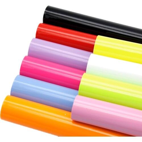 Solid Candy Color Faux Leather Sheets Glossy Synthetic Leather Fabric 20x33cm for DIY Garments Hair Bows Crafts Materials