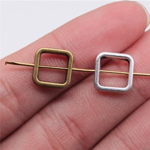 WYSIWYG 10pcs 11x11x3mm Charm Spacers Beads Rectangular Hollow Small Hole Spacers Beads Rectangular Hollow Spacers Beads