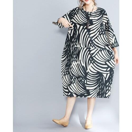 Robe Vintage Femme 2019 New Summer Spring Dress Print Floral Cotton Linen Korean Dress Loose Oversize Bohemian Dress TA1556