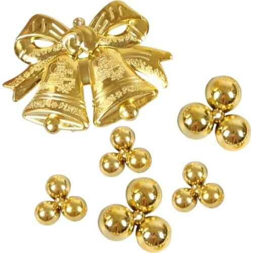 10pcs Christmas Decorations for Home Christmas Tree Gold Bow Bell Accessories Ornaments Navidad Tree New Year Xmas Decor
