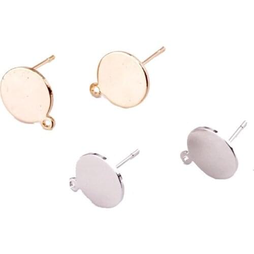 10pcs Round Hanging Hook Stud Ear for Women Fashion Earrings Diy Jewelry Making Earrings Accessories Metal Copper Alloy Trendy