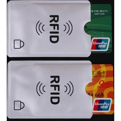 2 pcs Anti Rfid Blocking Reader Lock Credit Card Holder Bank id Card Case Protection Metal Creditcard Holder Aluminium wallet