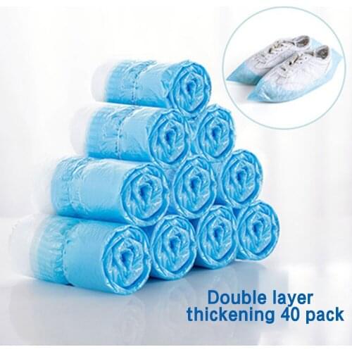 40PCS/Set Thicken Disposable Shoe Covers Plastic Rain Waterproof Overshoes Boot Covers