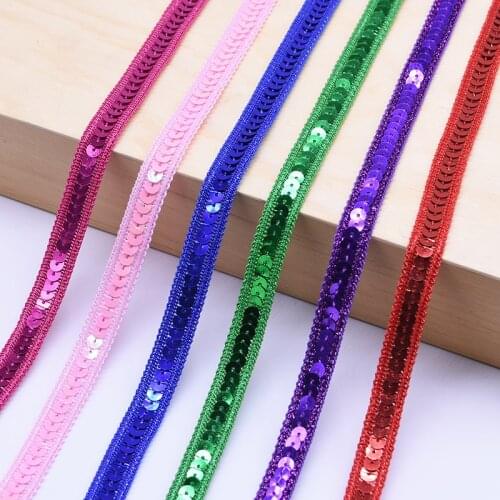 5m 12mm Sequins Lace Trim Sewing Fabric Trimmings Ribbon Clothes Costume Garments Headdress Sew Accessories Handmade DIY Crafts