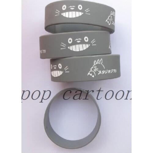50 pcs Popular Gray My Neighbor Totoro Wristband Silicone Promotion Gift Filled In Color Bracelet s14