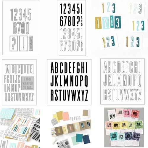 A-Z 26 Letter Words Alphabet 0-8 Number Make Cards New Stencils Scrapbook Craft Metal Cutting Dies Match Clear Silicone Stamps