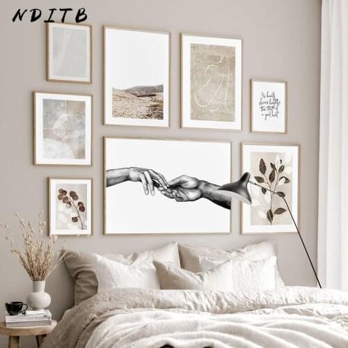 Abstract Canvas Painting Vintage Leaf Landscape Poster Nordic Art Print Modern Scandinavian Wall Picture Living Room Decoration