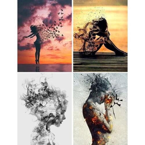 5D DIY Diamond Painting Full Square Woman Set Cross Stitch Kit Diamond Embroidery Portrait Art Picture of Rhinestones Decor Gift