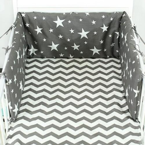 Baby Bed Crib Bumper Cotton U-Shaped Thicken Pad Baby Crib Rail Cover Protector Set Line Cot Pillows Cushion Newborns Room Decor