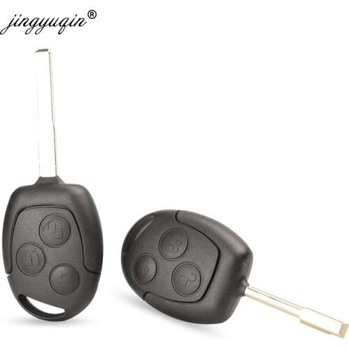 Jingyuqin 10pcs/lot 3 Buttons Remote Key Fob Shell For Ford Mondeo Fiesta Focus Ka Transit Uncut Key Case