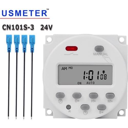 CN101S 24V 16A Second Interval Timer Programmable Digital Time Switch Relay weekly Timer Automatic Timer Switch Interval Timer