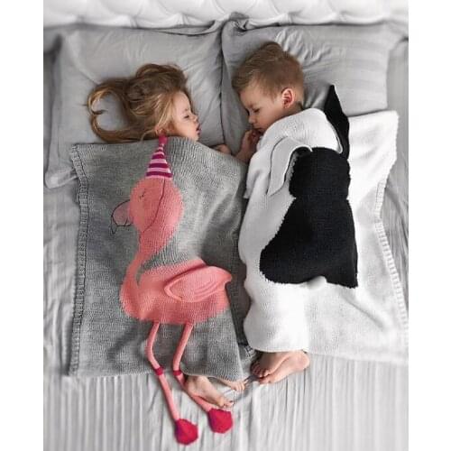Flamingo air conditioner blanket blanket knitted for children