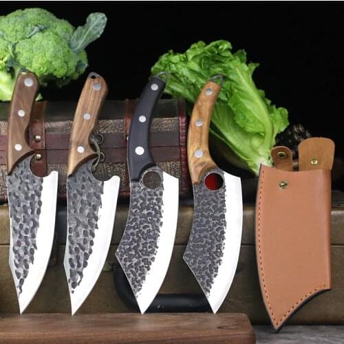 Home ring meat cleaver field portable slicing knife forging meat cutting small scimitar multi purpose vegetable knife sharp edge