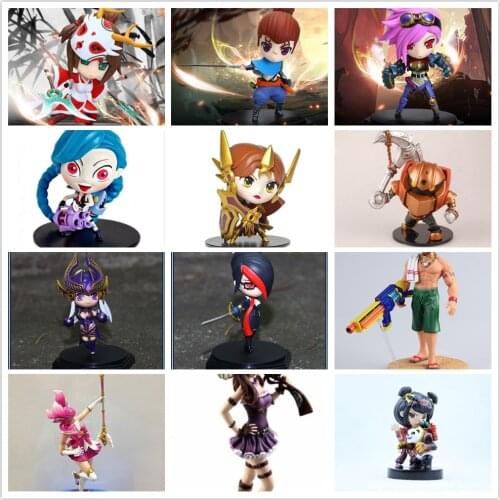 Jinx Lux Yasuo Caitlyn Vi Nautilus Leona Sona PVC Action Figure Figurine Resin Collection Model Toy Doll Gifts Cosplay