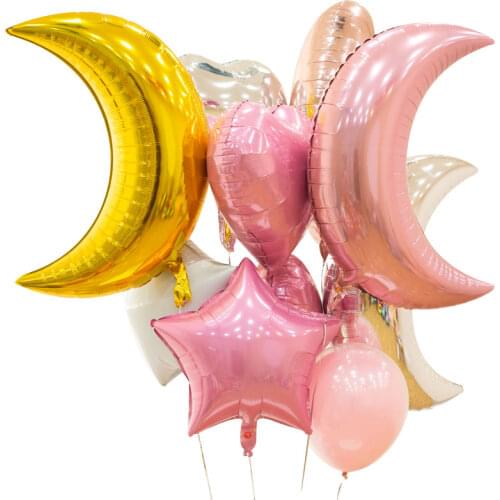 8pcs/set 18inch Star Foil Balloons Wedding Party Decoration Supplies 36inch Baby Shower Birthday Party Moon Foil Helium Balloons
