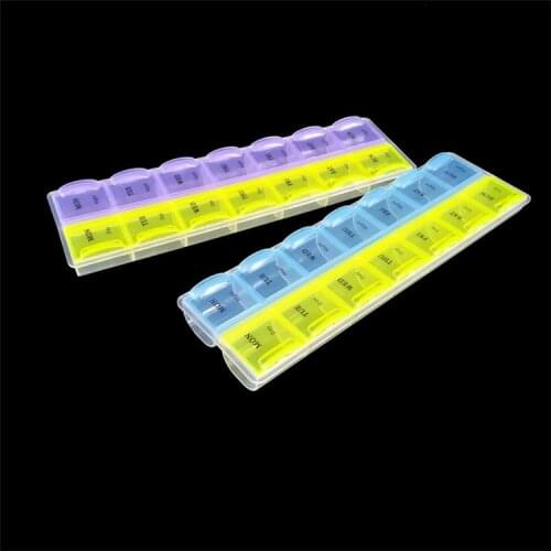 7 Days Weekly Double Pill Box Case Holder 14 Compartment Lid Tablet Travel Medicine Storage Pills Organizer Splitter Pastiller