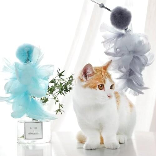 Cat Toy Bell Teaser Wand Scratch Resistance Interactive Toys Feathers Игрушки Funny Rod Teasers Wands Supplies Cats Accessory