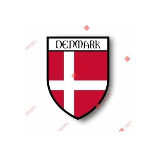 Personality Stickers Decal Souvenir Vinyl Car Shield City Flag World Crest Denmark Car Decal Decoration Laptop