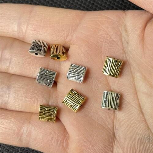 JunKang 15pcs line cube spacer beads DIY handmade necklace bracelet wholesale jewelry accessories