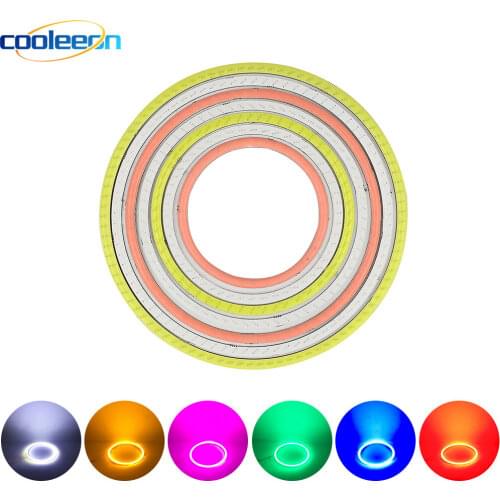 2pcs 60-120mm 12V Round Ring COB LED Light Angel Eye DRL Lamp for Car Daytime Running Decoration Bulbs White Blue Red Green Pink